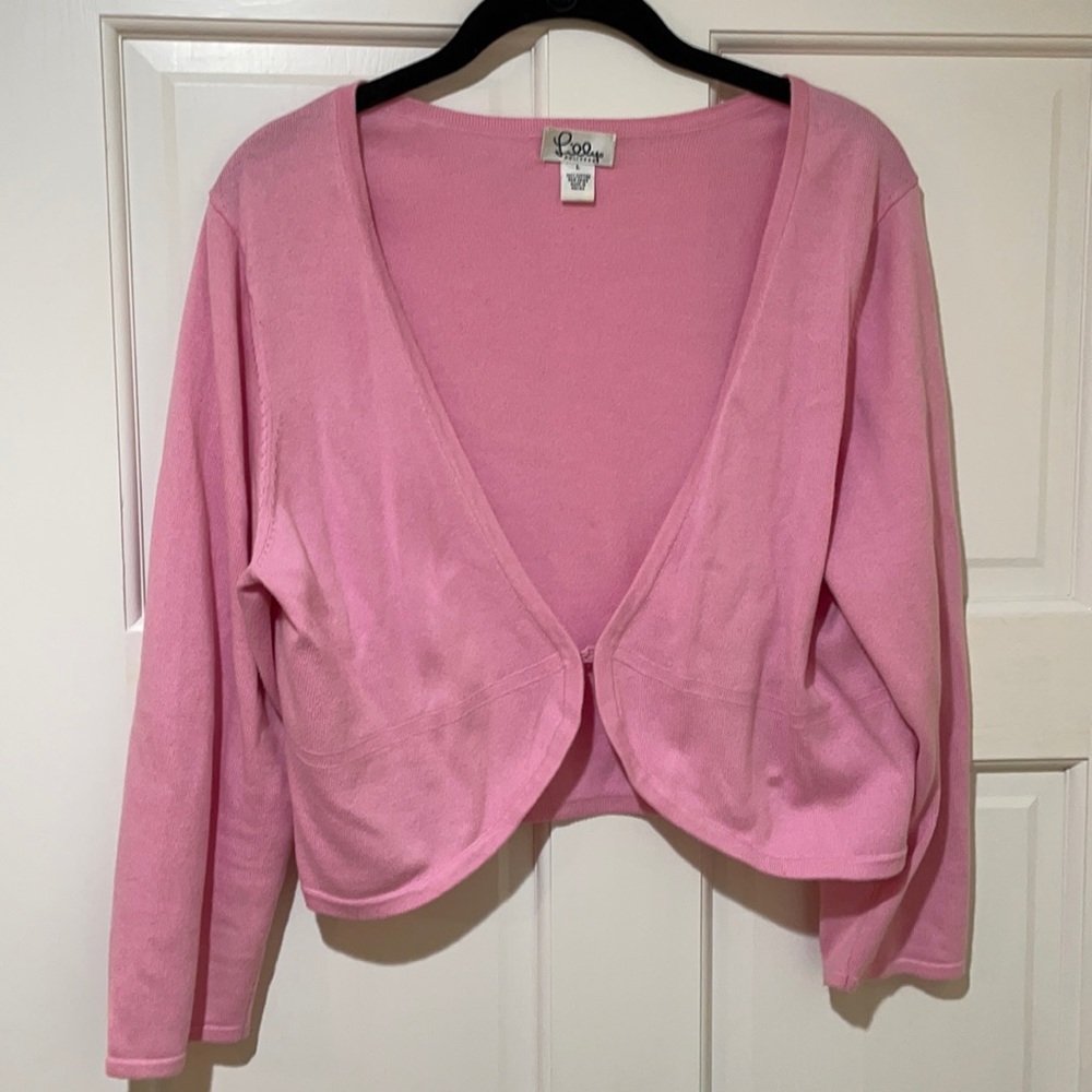 Lilly Pulitzer light pink lightweight shrug sweater